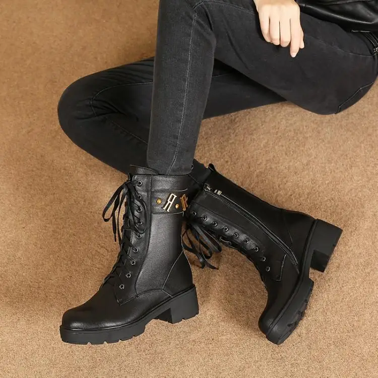 Кожаные ботинки детская обувь на молнии сбоку коллекция 2019 года Ботинки Martin с