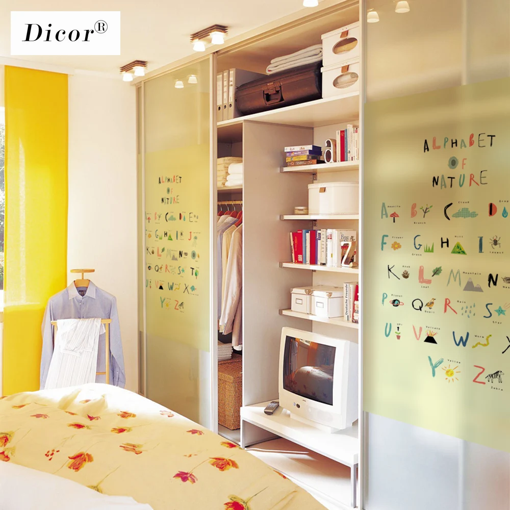 DICOR брендовые цветные витражные декоративные наклейки с мультяшными буквами ABC