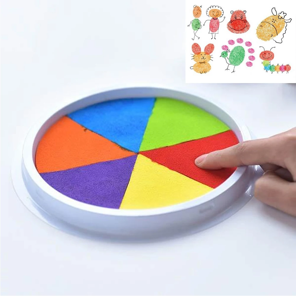 

DIY Kids Finger Painting Drawing Toys Baby Funny Graffiti Multicolor Stamps Inkpad Toy Scrapbooking Vintage Crafts Toy #0911
