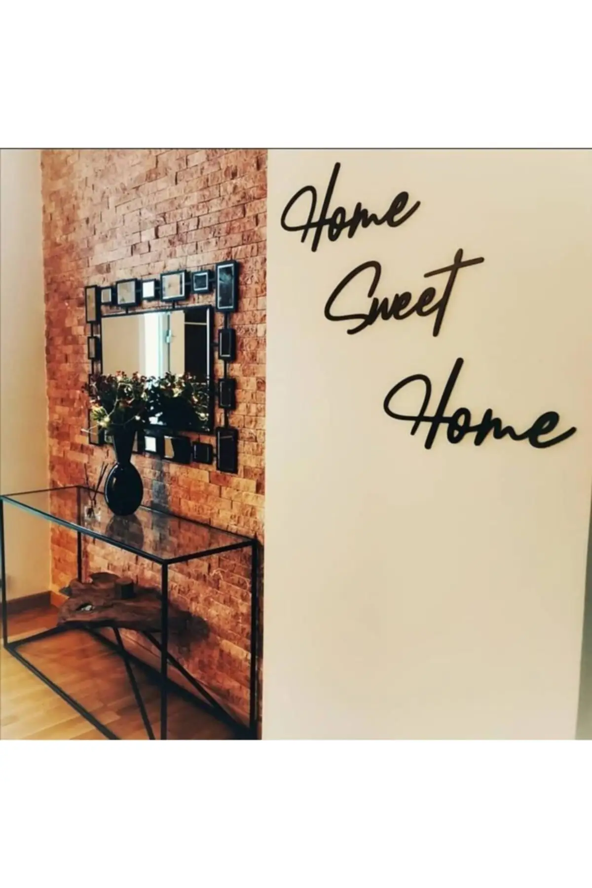 

Home Sweet Home Laser Cut Wood Black Color Decorative Graffiti Decor