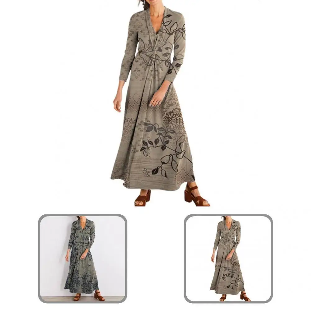 

Stylish V-Neck Twist Knot Maxi Dress Long Dress Charming All-Match