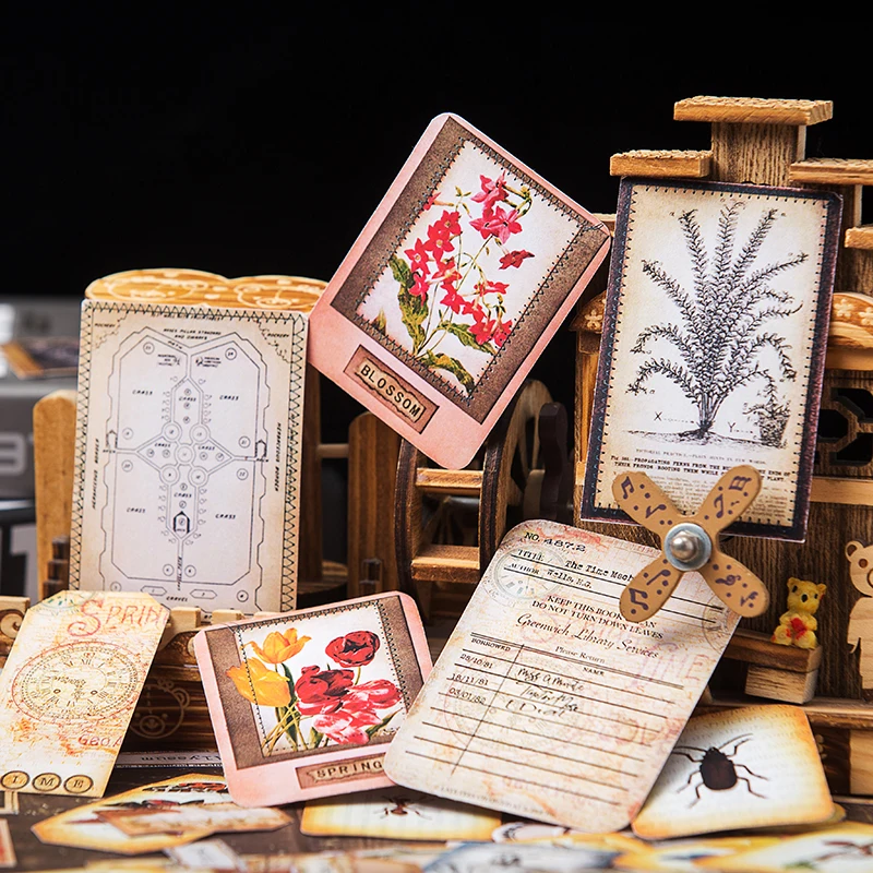 98 шт./упак. винтажная бирка с большими растениями этикетка наклейка сделай сам