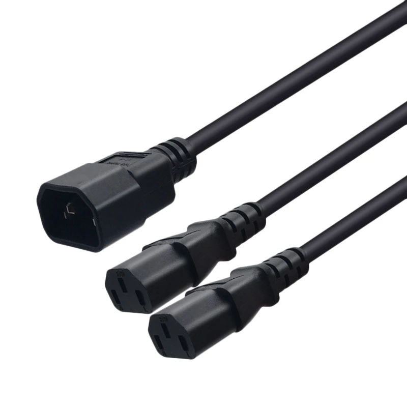 

Power Extension Cord, C14 to 2XC13 Top Part Crosses One Point Two Power Cords for Computer Hosts, Ups