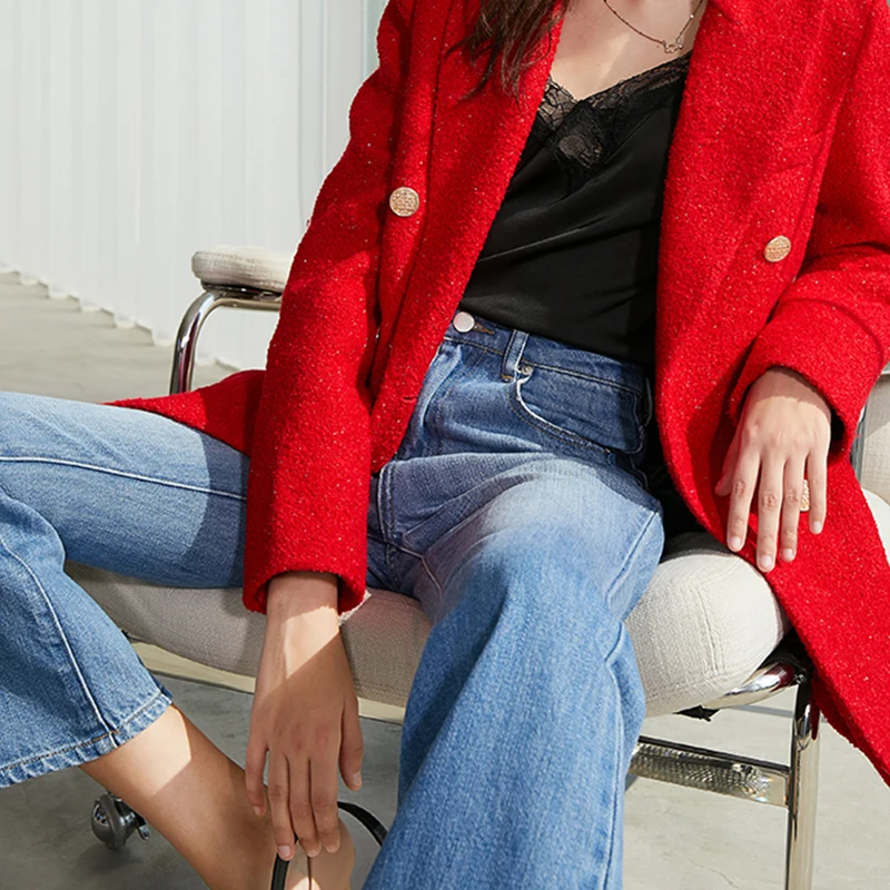 Женские джинсовые брюки SISPELL с расклешенным подолом высокой талией широкие штаны