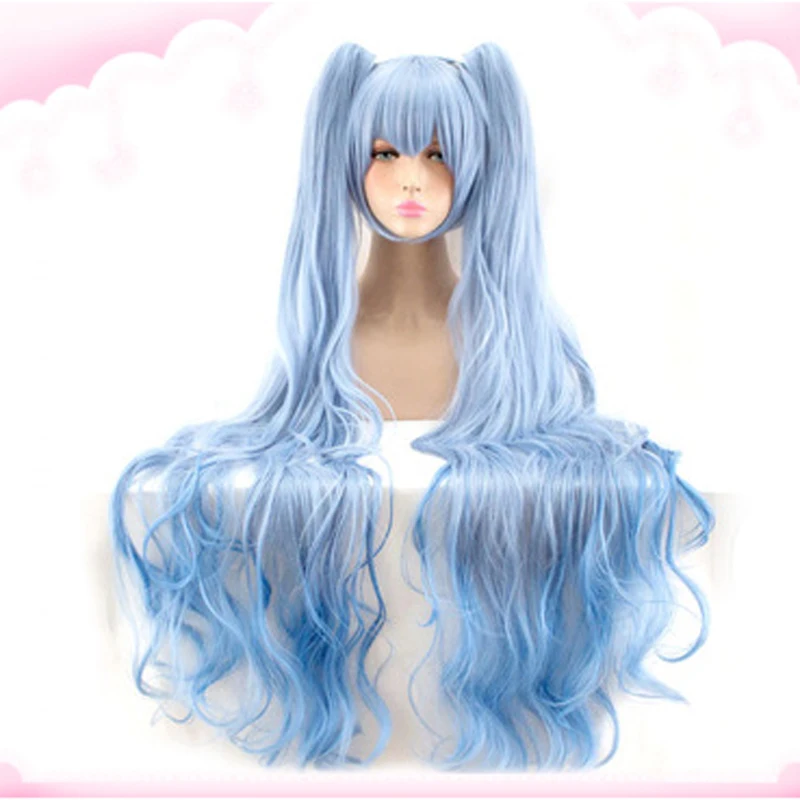 Вокалоид Снежная Мику хацуне звезда принцесса длинные синие Кудрявые Волнистые