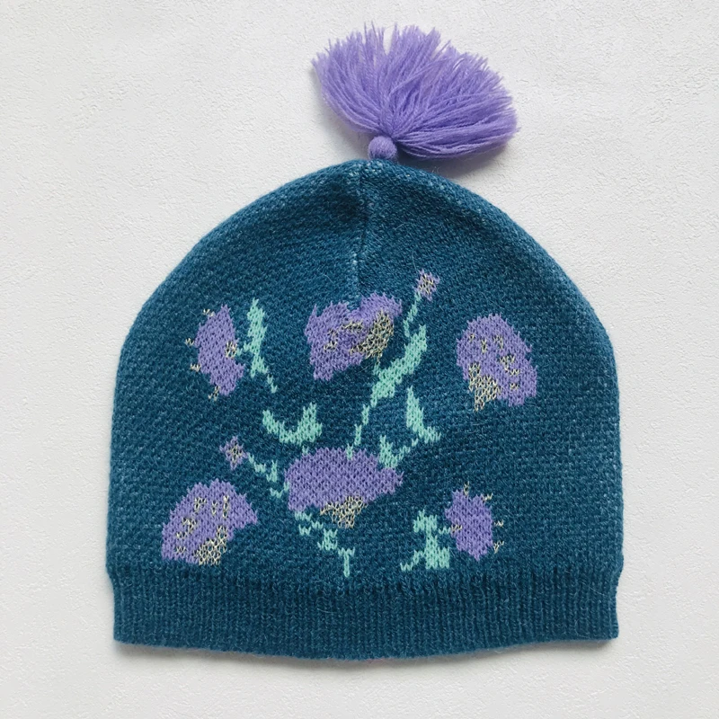 Blue Hat Детская шапка, Осень-зима, StRafina LM, вязаная кепка головной убор для девочек, модная шапка для маленьких девочек, повязка на голову, Детская вязаная повязка на голову - Цвет: Blue Hat