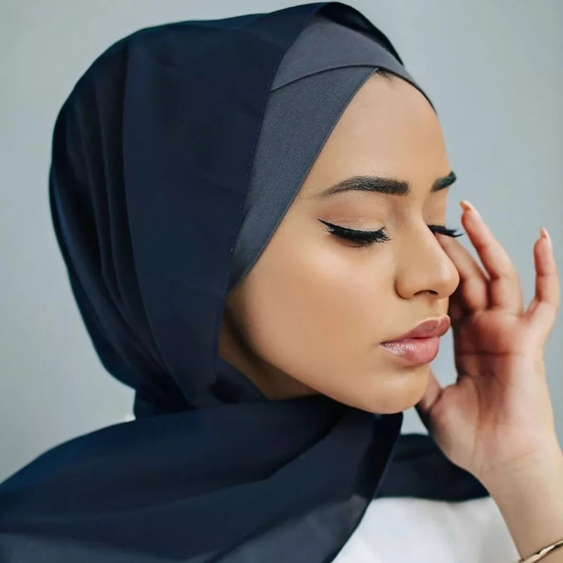 

Elastic Women Cotton Underscarf Cap Muslim Jersey Inner Hijab Caps Islamic Forehead Cross Headband Turban Under Scarf Bonnet Cap