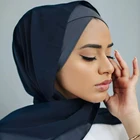 Эластичный женский хлопковый шарф, мусульманский хиджаб из Джерси-тюрбан с перекрестной колпачки исламские на лоб