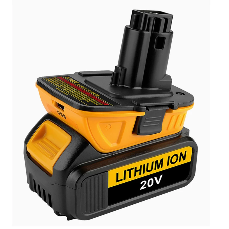 Фото Для Dca1820 USB-адаптер 18 В работает с Dewalt Max Xr Dcb200 Dcb201 Dcb203 Dcb203Bt Dcb204 Dcb205 Dcb206 Компактные батарейки Новейшие №5