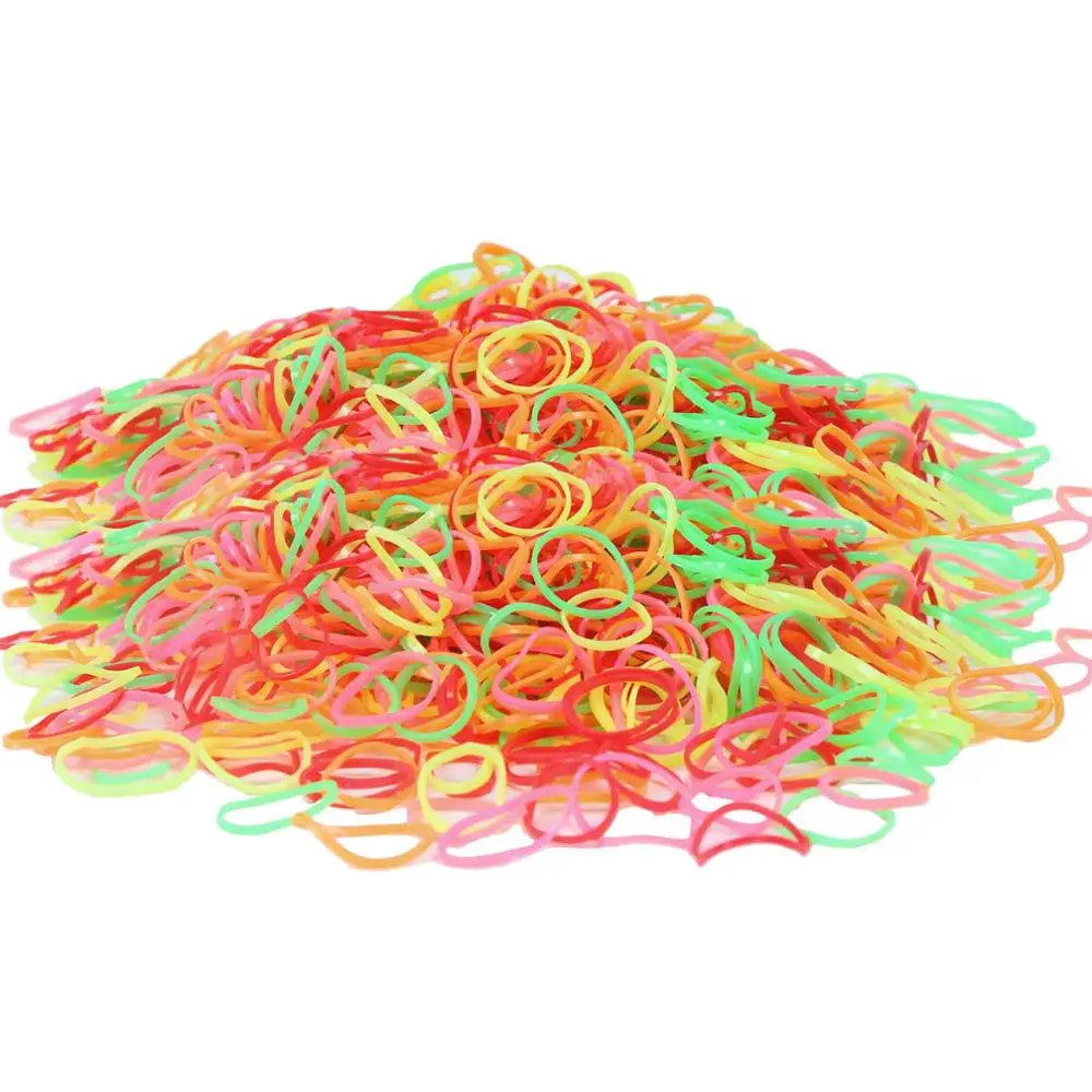 200/1000 шт милые цветные кольца для девочек Одноразовые эластичные резинки волос