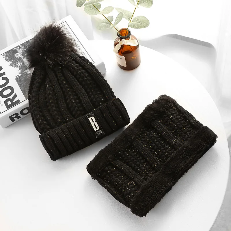 Женская вязаная шапка шарф s теплые зимние головные уборы для мужчин и женщин