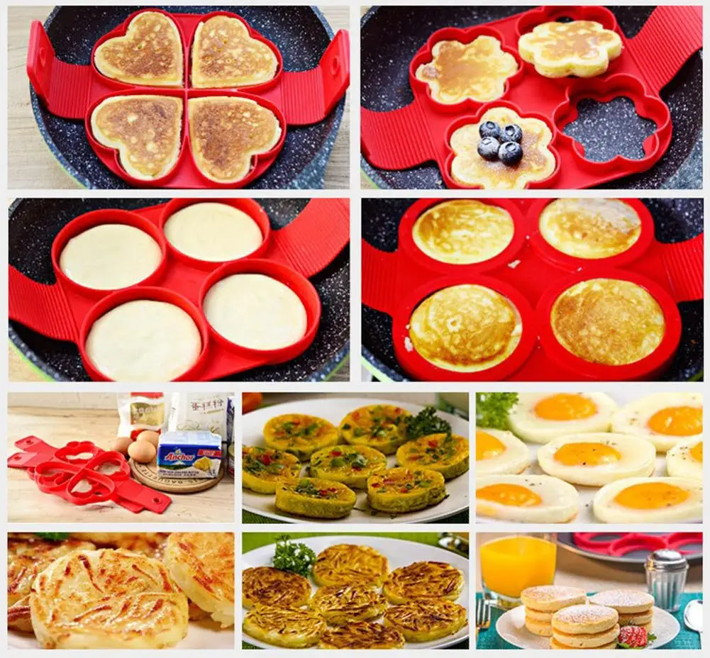 Жареный яичный блин не прилипающий для готовки Инструмент Круглый/платье с