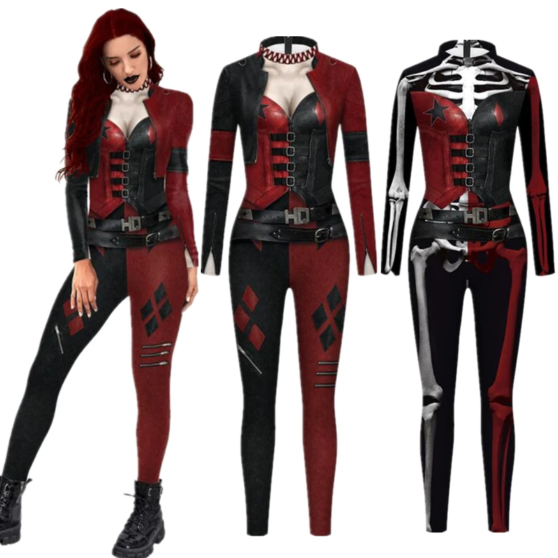

Suicide Harleen Quinzel, сексуальный тонкий комбинезон, костюм для косплея, костюмы зентай, Женское боди, нарядная одежда, колготки на Хэллоуин