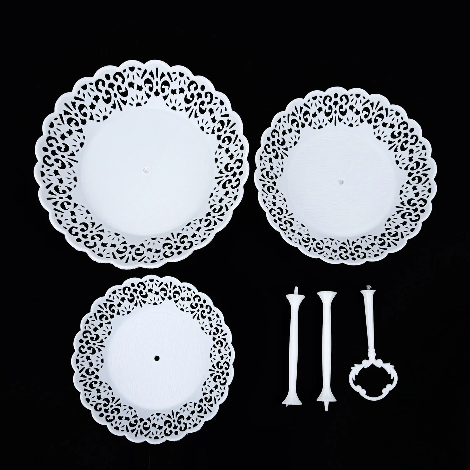 Трехуровневая белая угловая полая подставка для кухонного шкафа со съемными