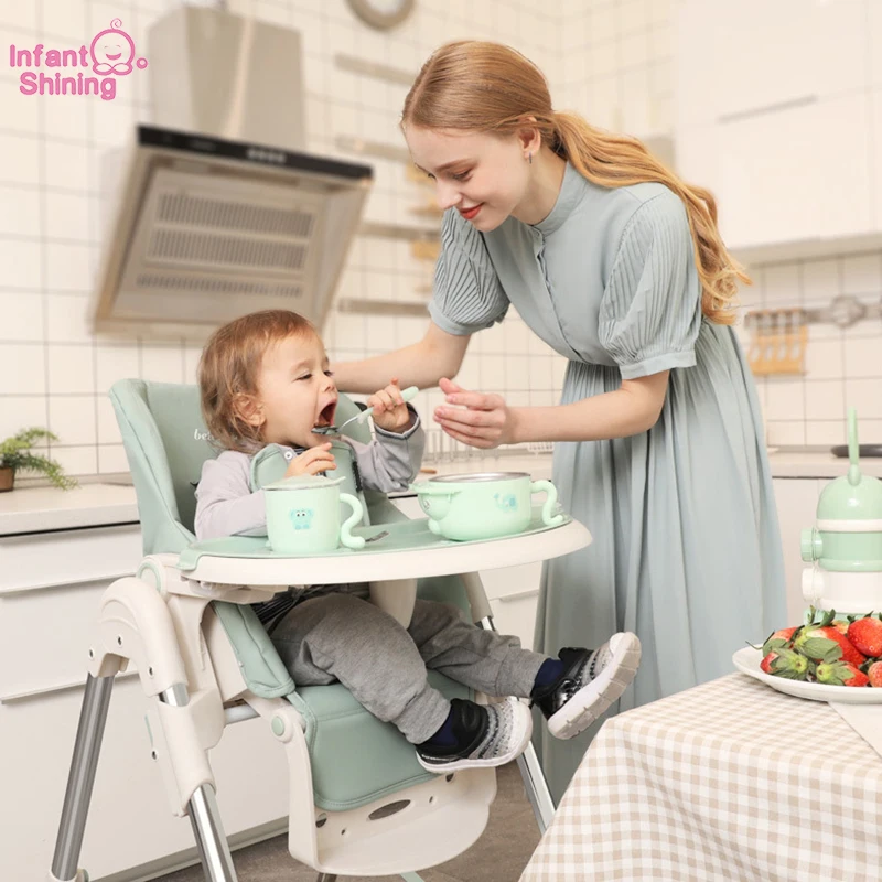 

Infant Shining Baby Booster Seats Dining Chair Child Multifunctional Foldable Baby Chair Portable Dining Table Safety Seat