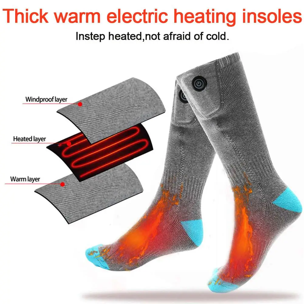 3.7V 4400MAH Lithium Battery Upgrade Heating Socks Rechargeable Adjustable Electric Double Layer Warm Sock |