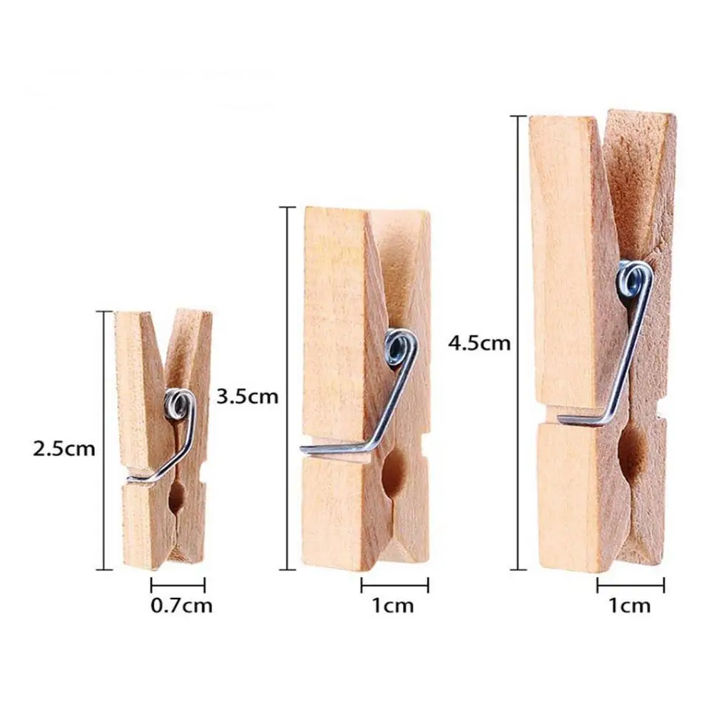 

20pcs / set Three Different Sizes Clothespins Mini Clothespins Clips Wooden Clamps Paper For Storage Photo Wooden Wood Clip M6W7
