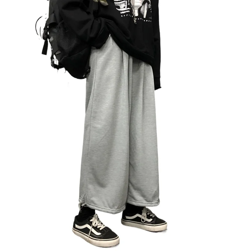 

Korean version of ins Harajuku leggings loose high waist feeling straight wide leg pants sports casual pants for men and women