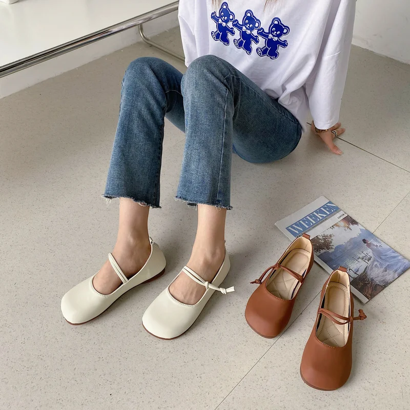 

Shoes Woman Flats Shallow Mouth Elegant Casual Female Sneakers Square Toe Modis Soft Dress Comfortable Summer Round Moccasin