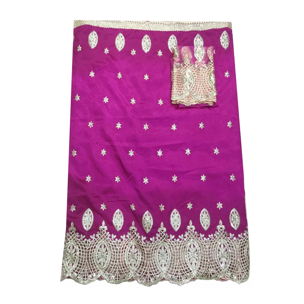 5 ярдов шелк ущелье кружева с 2 геле ткань для африканского платья индийский ткани