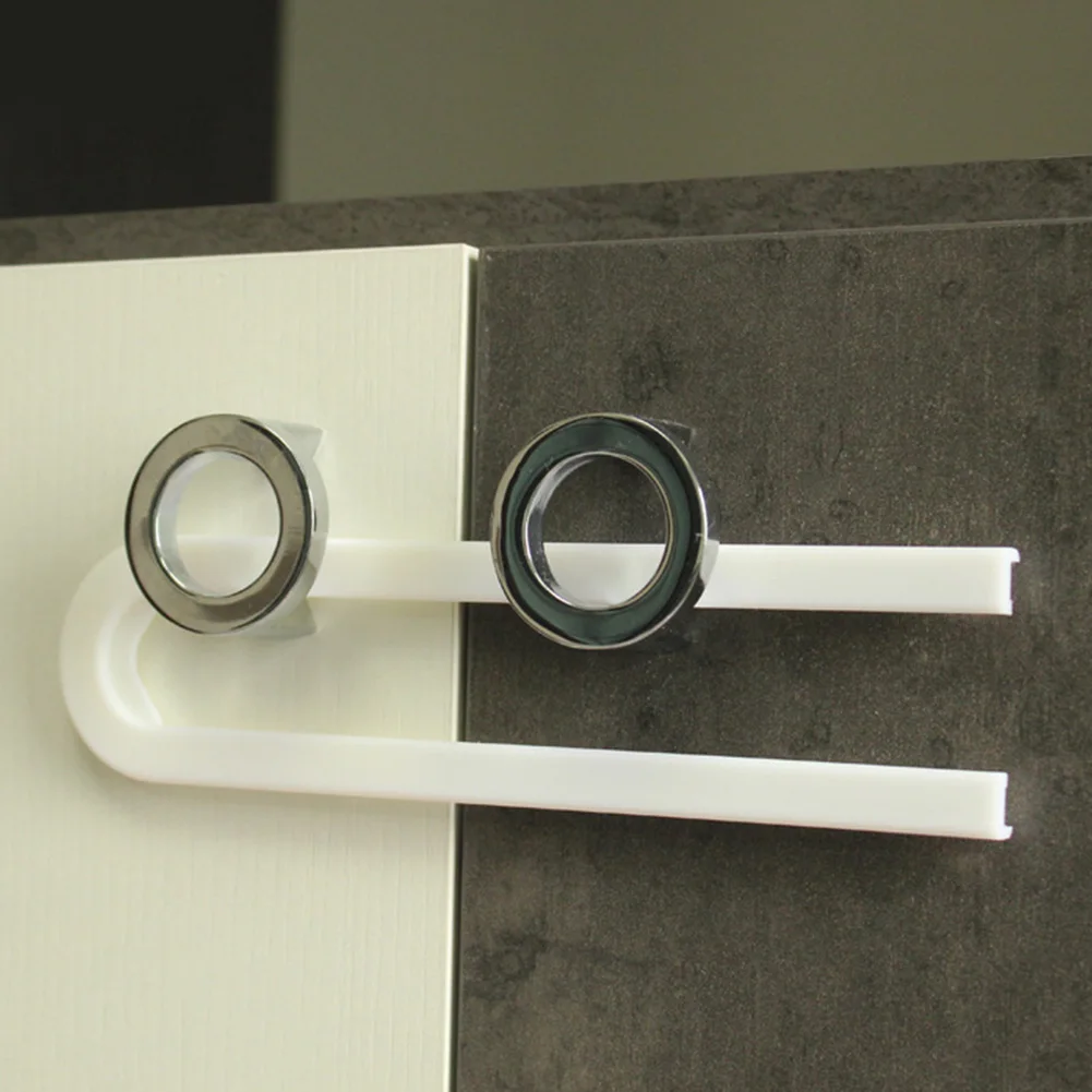 

2pcs/pack Kids Latches Storage Door Baby Protection U Shaped For Cabinet Multifunction Cupboard Childproof Knobs Safety Lock