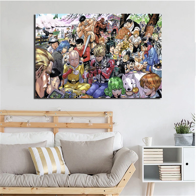 

Canvas Pictures Home Decoration HD Prints Painting Anime One Punch Man Wall Art Nordic Creative Poster Modular For Children Room