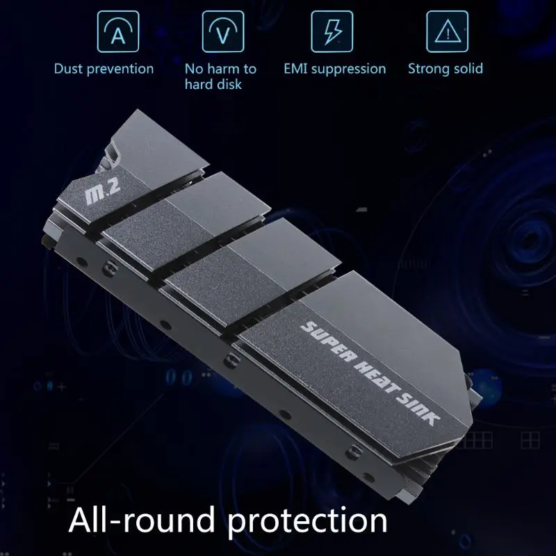 2021 Новый 1 комплект M.2 SSD NVMe радиатор алюминиевый с термопанелью для M2 2280|Кулеры и