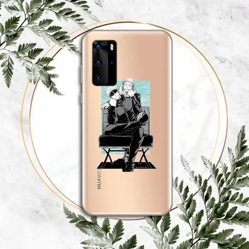 

Hot Anime Jujutsu Kaisen Phone Case Clear Transparent for huawei honor P 40 30 20 lite Pro 10 i 8 9 x p smart 2019