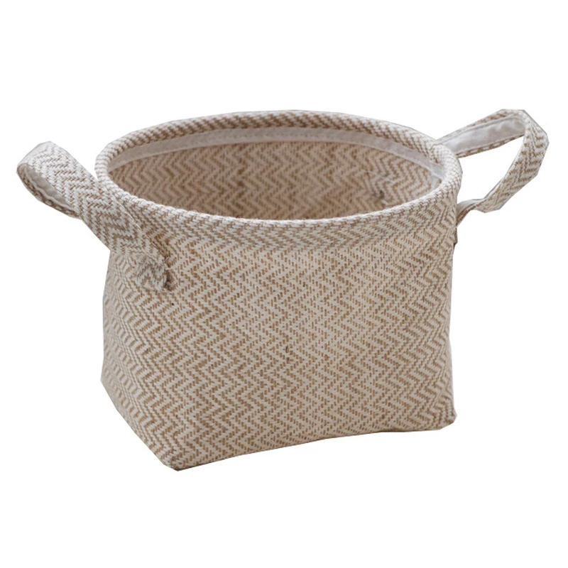 

Woven Fabric Storage Basket for Desktop Garden Flower Pot Plant Baskets Flower Vase Small Laundry Basket Toy Organizer Home