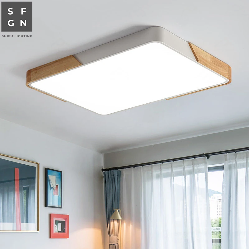 Светодиодный потолочный светильник Macaroon ультратонкая 6 см дерево кованое железо