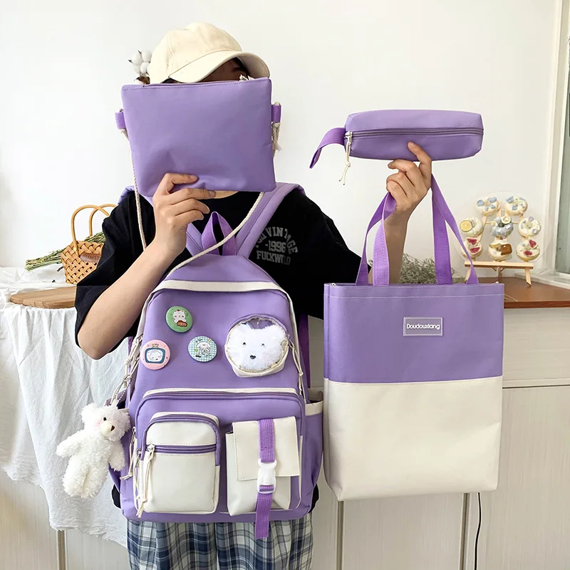 5 шт./комплект, детский школьный рюкзак для девочек-подростков