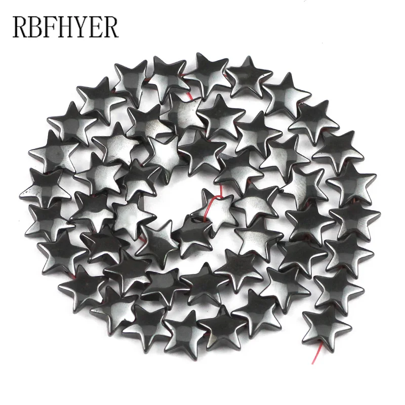RBFHYER пятиконечная звезда формирователь 8/10 мм черный гематит натуральный камень свободные бусины для рукоделия своими руками фурнитура