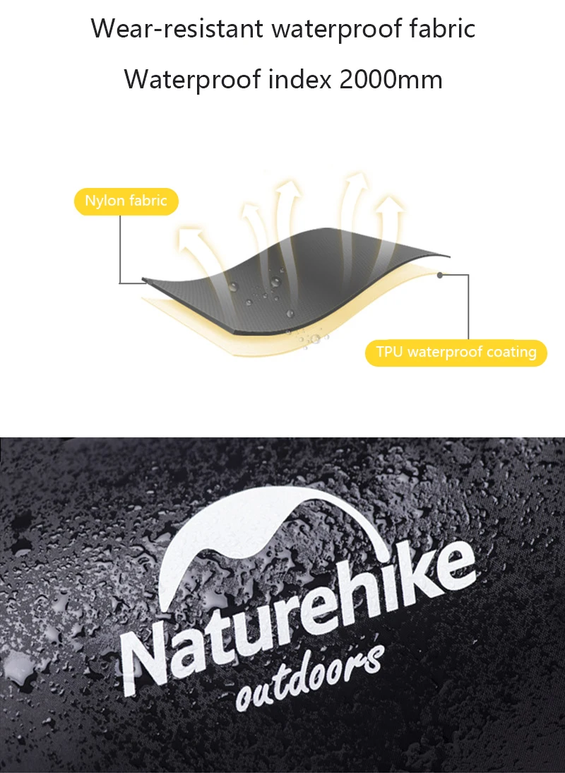 Naturehike открытый водонепроницаемый регулируемый пакет дождевик походный рюкзак сумка непромокаемый чехол подходит для 35-75L