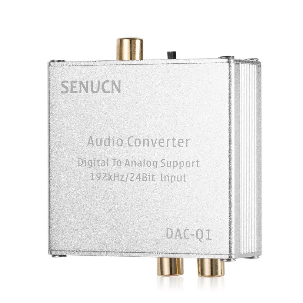 Douk аудио цифровой SPDIF Toslink в аналоговый AUX Стерео Аудио L/R RCA адаптер конвертер 192K - Цвет: Серебристый