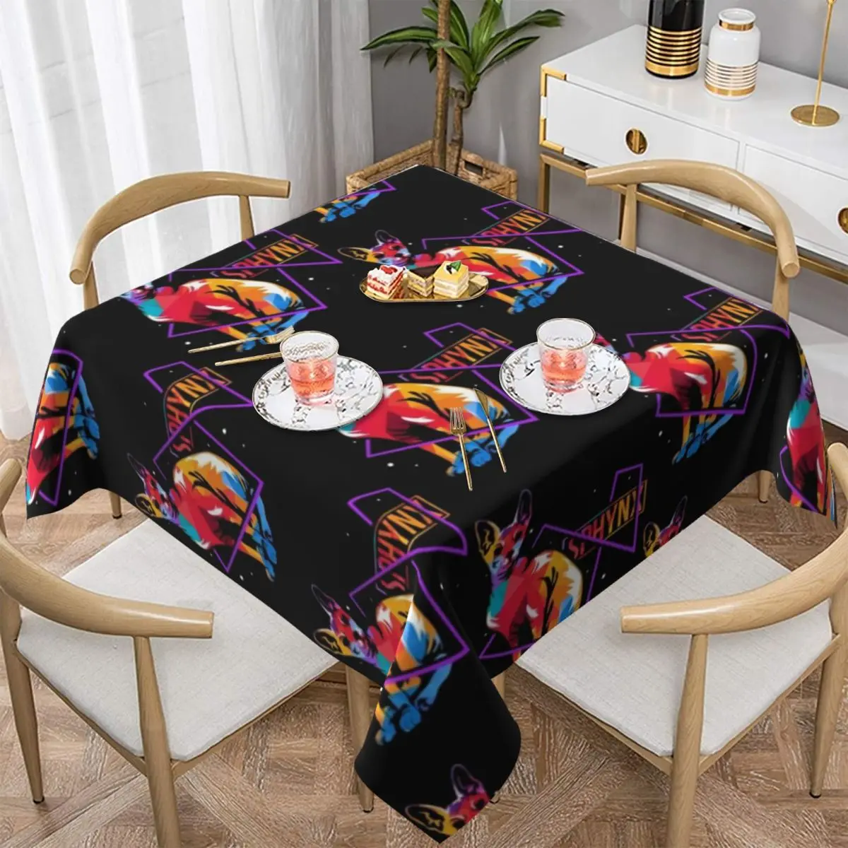 

Sphynx Cat Tablecloth Picnic Polyester Table Cover Square Cheap Protector Print Table Cloth