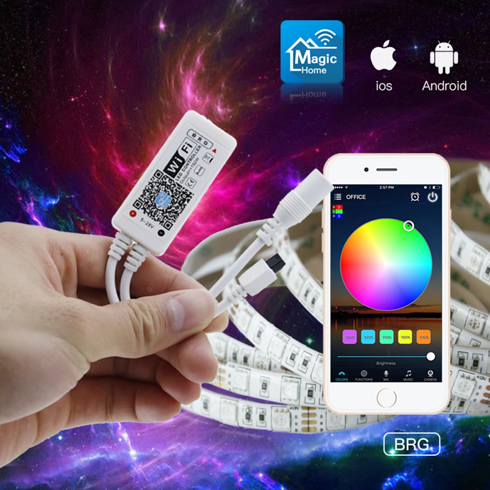 Новый Умный RGB контроллер для светодиодной ленты с поддержкой Wi Fi работает