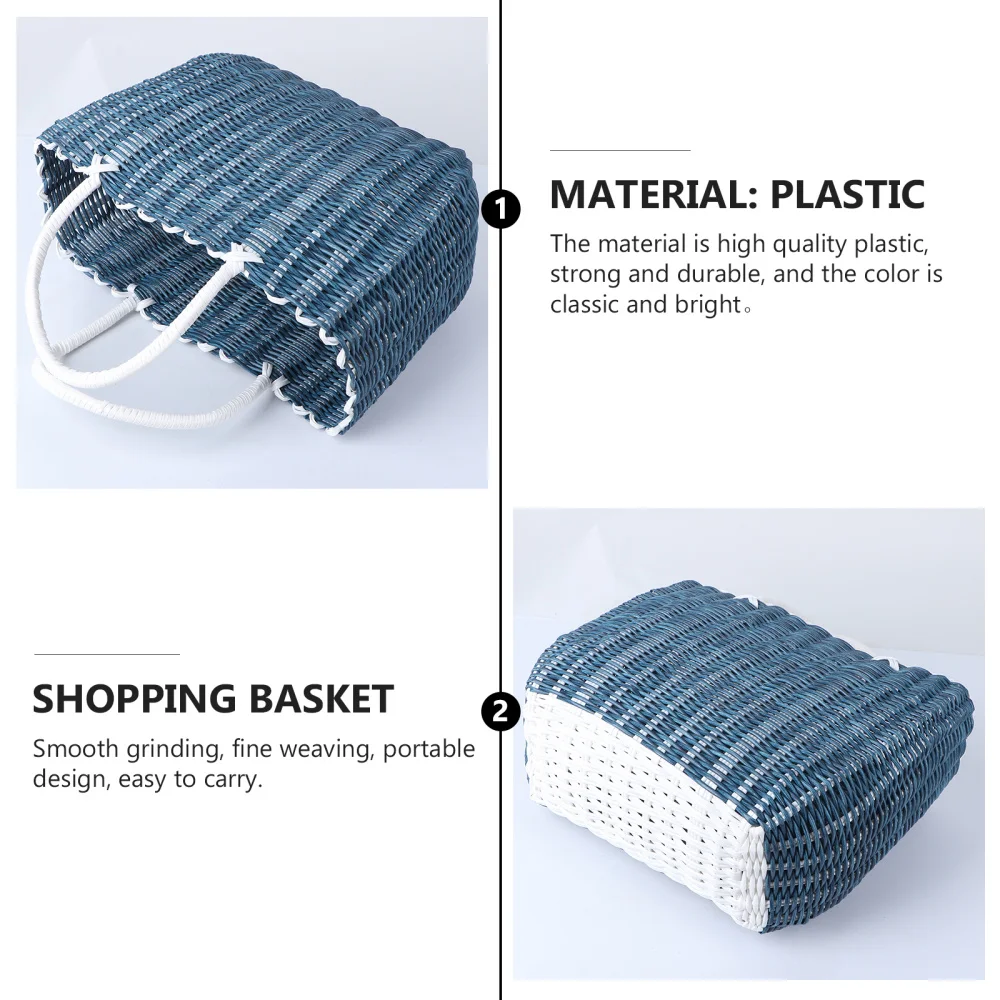 

1Pc Vegetables Basket Woven Shopping Basket Gift Basket Home Organizer