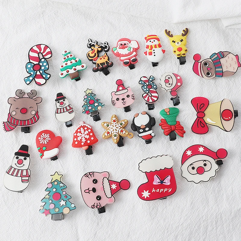 

Новинка, милая Рождественская заколка для волос с изображением новогодней елки для пожилых людей, аксессуары для волос, мультяшная заколка ...