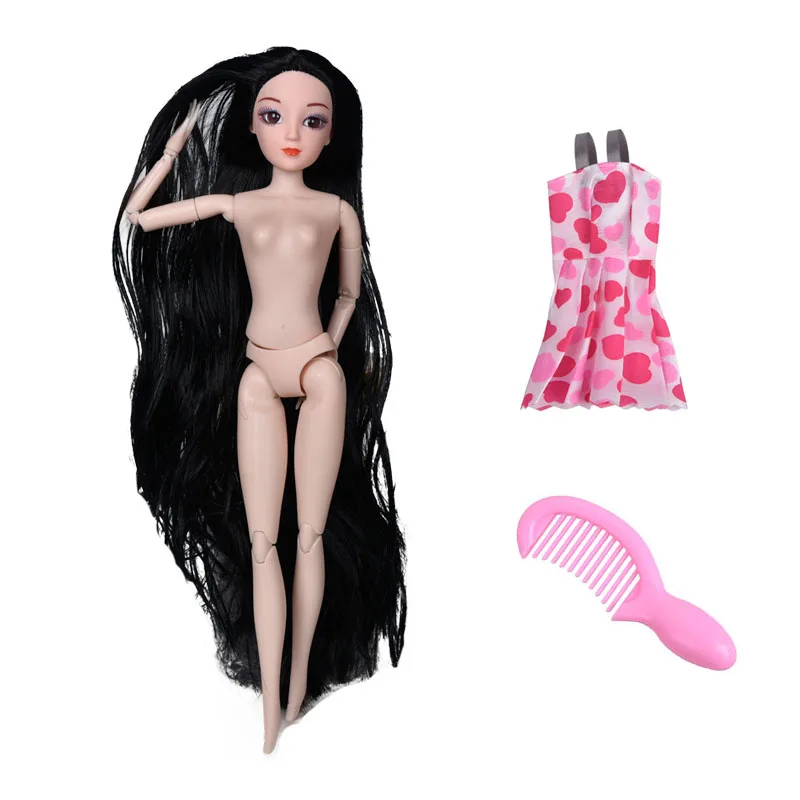 C Куклы игрушки для детей brinquedo menina princesas волосы для 20 активных суставов 3D глаз DIY 30 см тело мода девушка подарок - Цвет: C