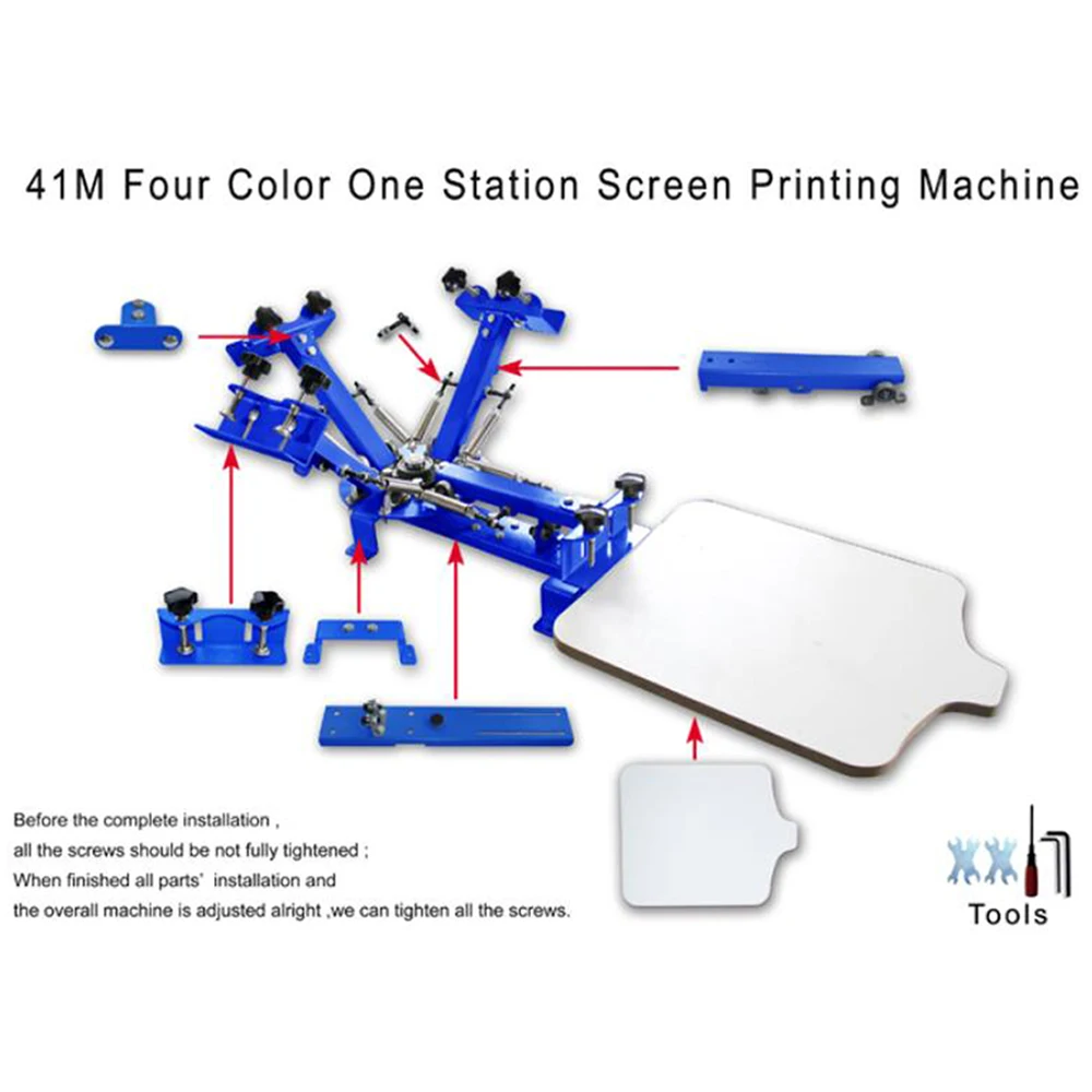 4 цвета 1 станция простой трафаретной печати высокое качество и оптовая цена DIY