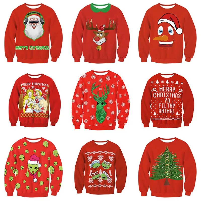Унисекс для мужчин и женщин 2019 Уродливый Рождественский свитер подарок на отдых