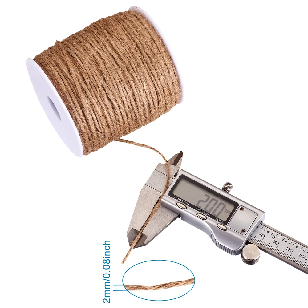 100 м/рулон 2 мм джутовая веревка шнур лента пеньковая для творчества рисунка
