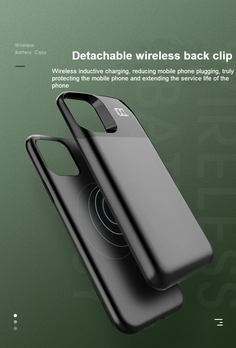 

5000/5500mAh Battery Charger Case Power bank For iPhone 11 11Pro 11ProMAX Plus Soft Charging Phone Cover Case