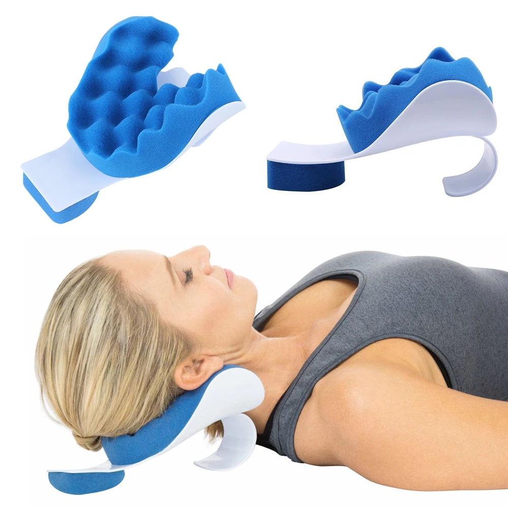 

Travel Neck Pillow Therapeutic Support Tension Relief Neck Shoulder Relaxer Neck Sponge Pillow Massage Releases Muscle Pillow