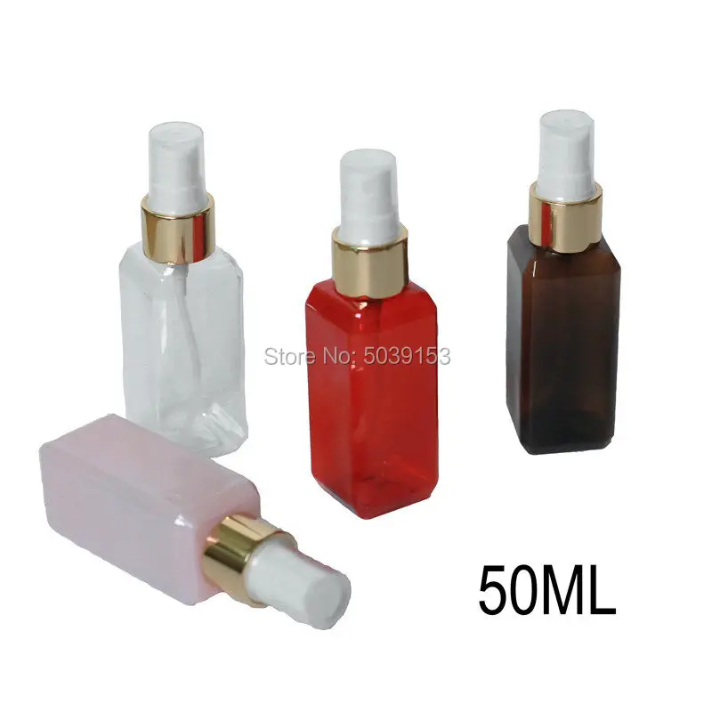 

50ml Square Transparent Portable Travel small Empty Spray Bottles Plastic Refillable Cosmetic Containers Liquid Organizer