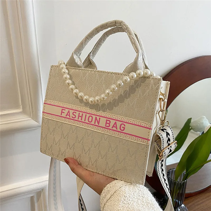 

Fashion Pattern Women Handbag Pearl PU Leather Vintage Underarm Shoulder Bags Solid Female Daily Travel Casual Crossbody Bag