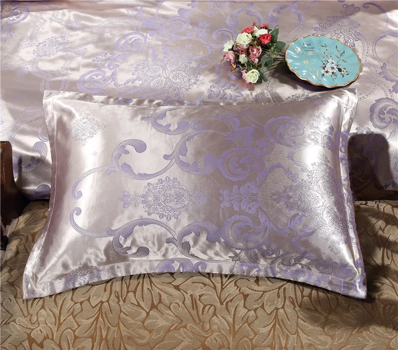 

Luxury jacquard silk Bedding Set King Size200x230 Duvet Cover Pillowcase 3pcs175x220, Queen Full Twin single Size Quilt Cover