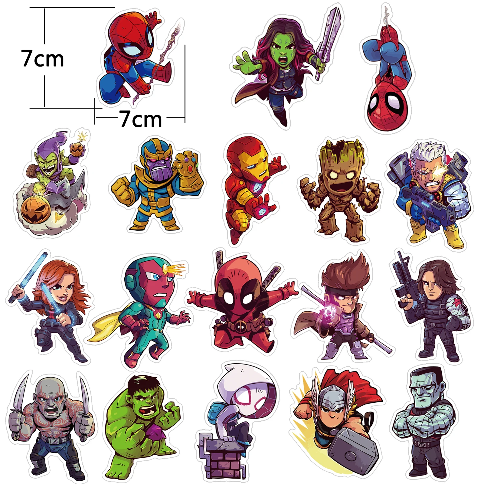 52x Cute Cartoon Sticker for Super hero JDM Graffiti DIY Stickers Laptop Car Luggage Phone Guitar Decals Kids Toys | Игрушки и хобби