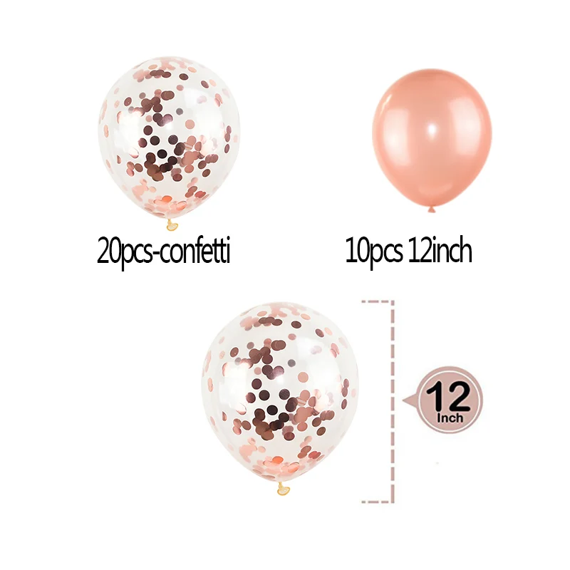 

Rose Gold 21st Birthday Party Decoration Happy Birthday Balloons Banner Popcorn Boxes Garland for 21 Years Old Party Supplies