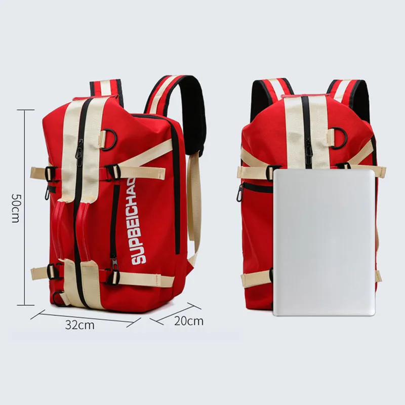 Unisex Gym Bag Women Fitness Rucksack Large Waterproof Multifunctional Hand Luggage Duffle Crossbody Travel Bags XA98WB | Спорт и